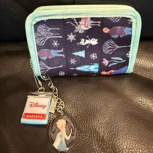 Disney Harvey’s Frozen Wallet with Elsa/Anna Charm - Blue and Mint FSW